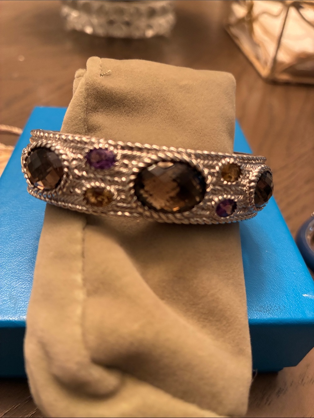 Silver Bracelet with Gemstones
